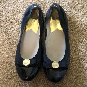 Michael Kors black ballet slipper flats